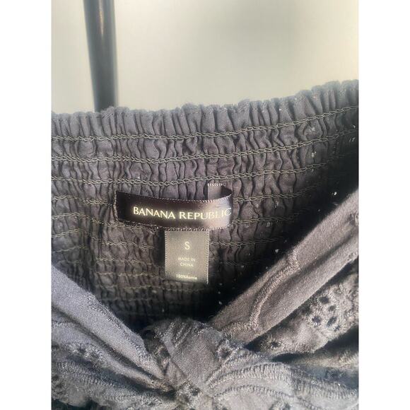 Banana Republic Eyelet‎ Twist Mini Dress Black Size Small - Picture 2 of 5